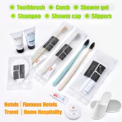 Hotel Travel Kit Disposable Toothbrush Set Towel Comb Slipper Shampoo Shower Gel Cap Razor Homestay Airbnb Berus Gigi