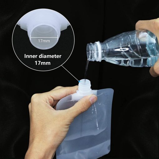 Travel Size Refillable Empty Squeeze Pouch / Stand Up Lotion Shampoo Shower Gel Bags / Leakproof Cosmetic Containers - Image 3