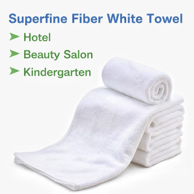 White Towel Bathing Hotel Bathhouse / Hair Salon Pedicure / Thickened Absorbent Lint-Free / Hotel Mandi Tuala Putih