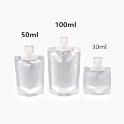 Travel Size Refillable Empty Squeeze Pouch / Stand Up Lotion Shampoo Shower Gel Bags / Leakproof Cosmetic Containers