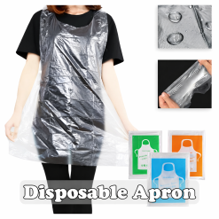Disposable Apron Waterproof Plastic Apron Kitchen Cooking Cleaning BBQ Restaurant Food Service Oil Proof PE Apron
