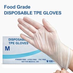 【100Pcs】Boxed Thickened TPE Disposable Gloves Food Grade Glove / Sarung Tangan Pakai Buang Menebal TPE