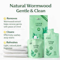 Natural Artemisia Laundry Detergent Antibacterial Herbal Plant Extract Mild Cleaning Baby Clothes Underwear Travel Pack