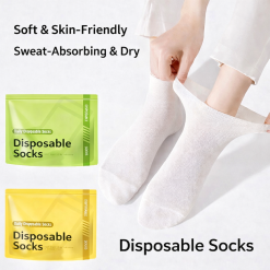 Disposable Socks Soft Elastic Non Slip Breathable Travel Hotel Gym Home Use Hygienic Lightweight Comfortable