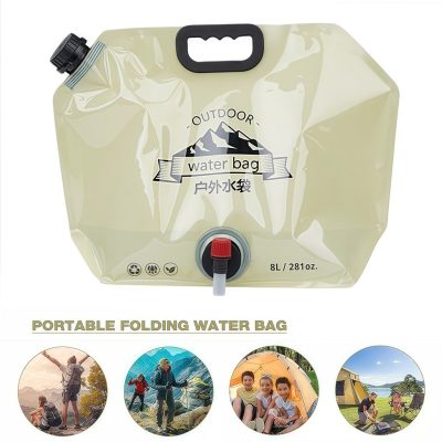 Camping Portable Water Storage Bag 8L Storage Carrier Outdoor Large Capacity Accessory Travel Hiking Road Trip Travel