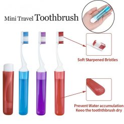 Folding Toothbrush Portable Hotel Travel Camping Hiking Outdoor Oral Hygiene Lightweight Plastic Brush