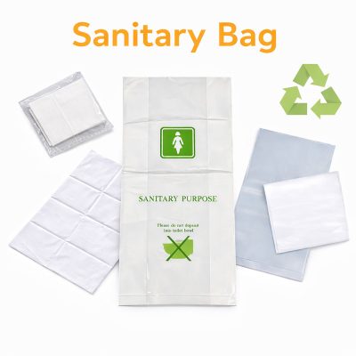 Disposable Sanitary Bags Leak Proof Odor Resistant Hygienic Trash Bags for Hotel Travel Guesthouse Airplane Use