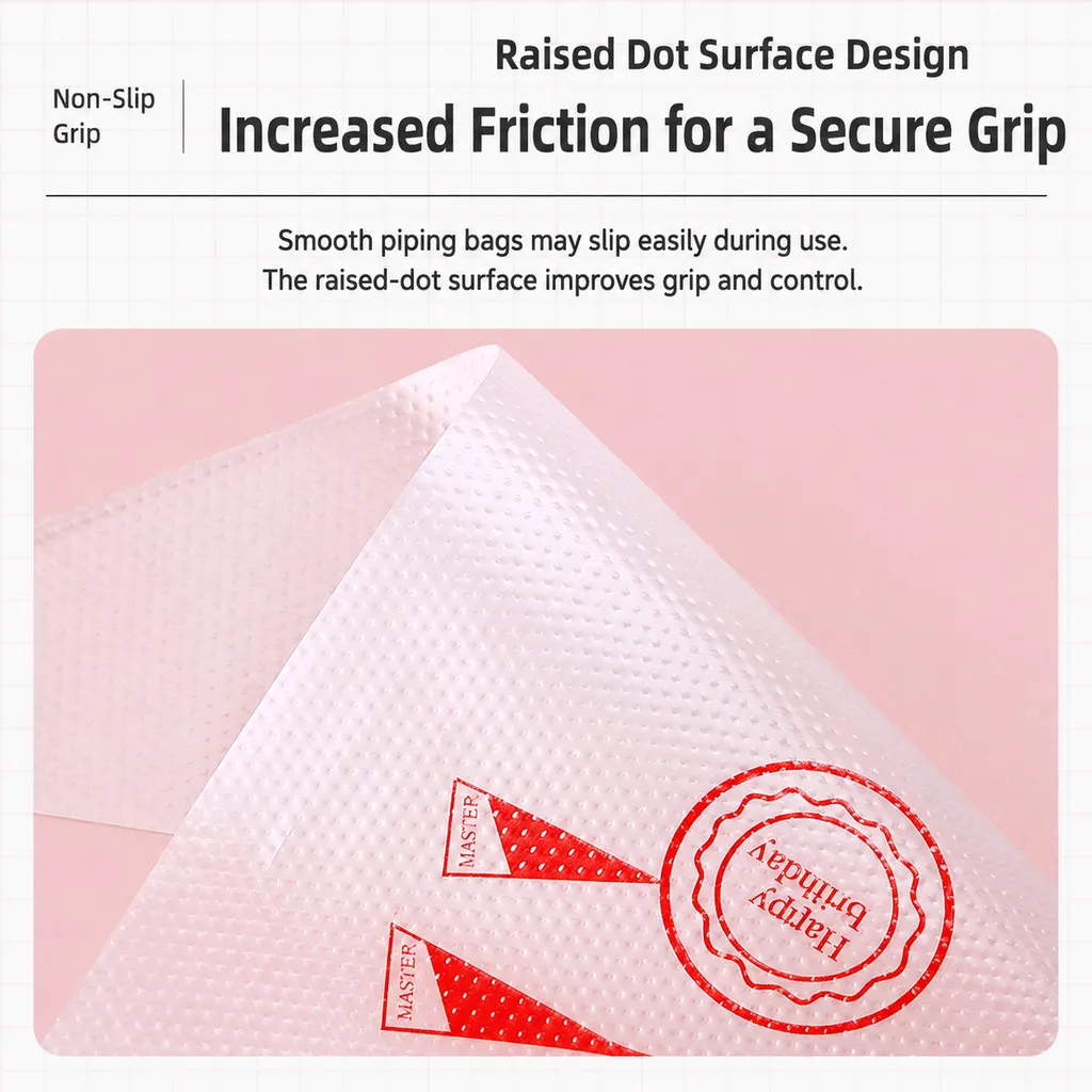 【100PCS】Disposable Piping Bag Food Grade PE Thickened Non Slip Icing Pastry Bag Cake Cream Decorating Beg Plastik Kuih - Image 4