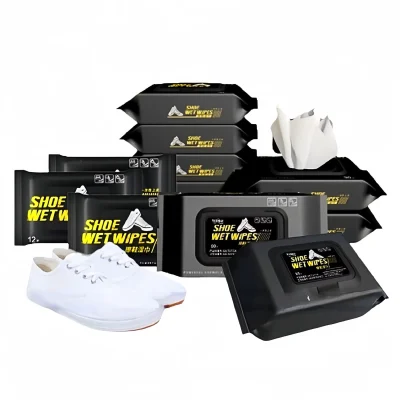 12/80pcs Shoe Cleaning Disposable Wet Tissue Quick Shine Wipes White Shoes Sneakers Care Towel Portable Travel Pack