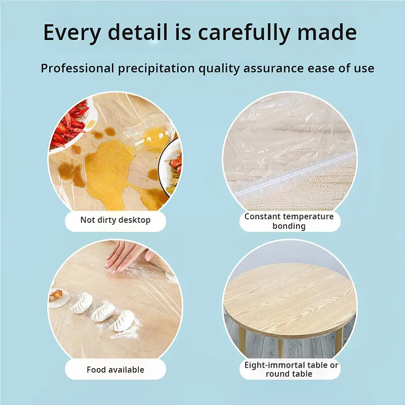 Disposable Bundle Mouth Table Cloth Thickened Transparent Waterproof Oil Proof No Wash Meal Convenient - Image 6