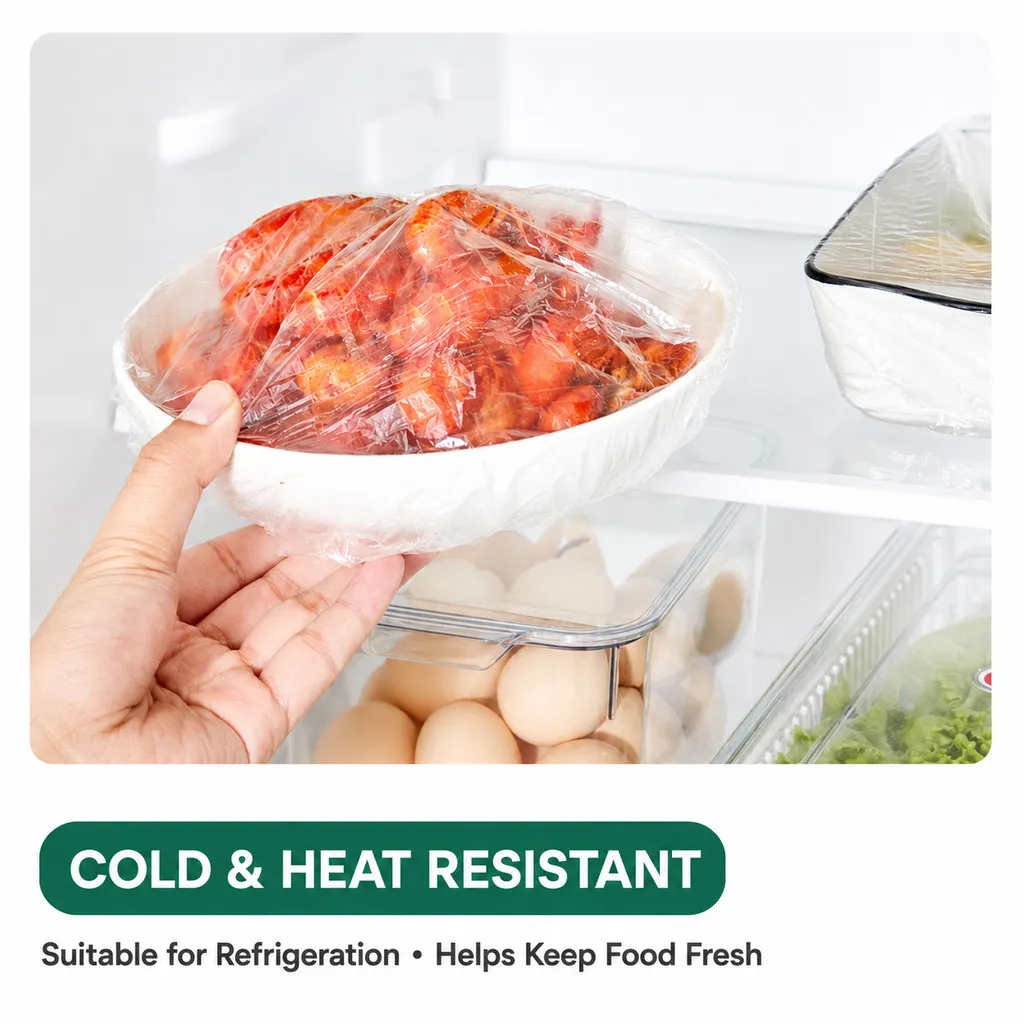 Disposable Elastic Food Cover PE Bowl Plate Fresh Keeping Wrap Dustproof Stretchable Penutup Makanan 100pcs - Image 6