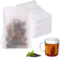 【100pcs】Tea Bag Non-Woven Empty Teabags Seal Filter Disposable Tea Soup Bag / Tali Uncang Teh Beg / 茶包袋