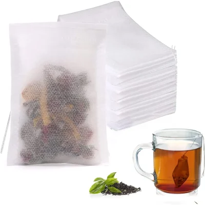 【100pcs】Tea Bag Non-Woven Empty Teabags Seal Filter Disposable Tea Soup Bag / Tali Uncang Teh Beg / 茶包袋