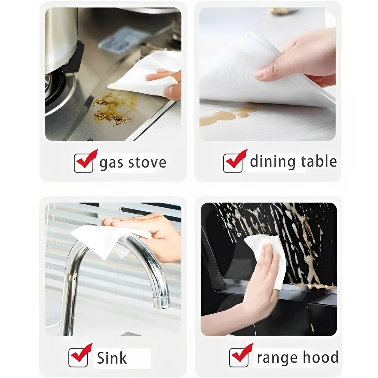AXN-Kitchen Wipe-80pcs【20X20CM】Thickened Wet Strong Oil Removal Disposable Cleaning Cloth Stove Table Hood Utensils Tissue - Image 6