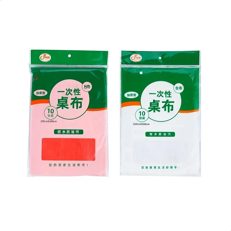 Disposable Plastic Table Cloth Wrapping Cover Square Round Dinner Thicken Waterproof Gathering Wedding Party Supplies - Image 8