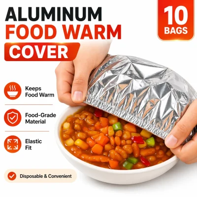 Aluminum Foil Insulation Cover Reusable Heat Resistant Food Warmer Elastic Stretch Seal Kitchen Cooking Wrap 10PCS
