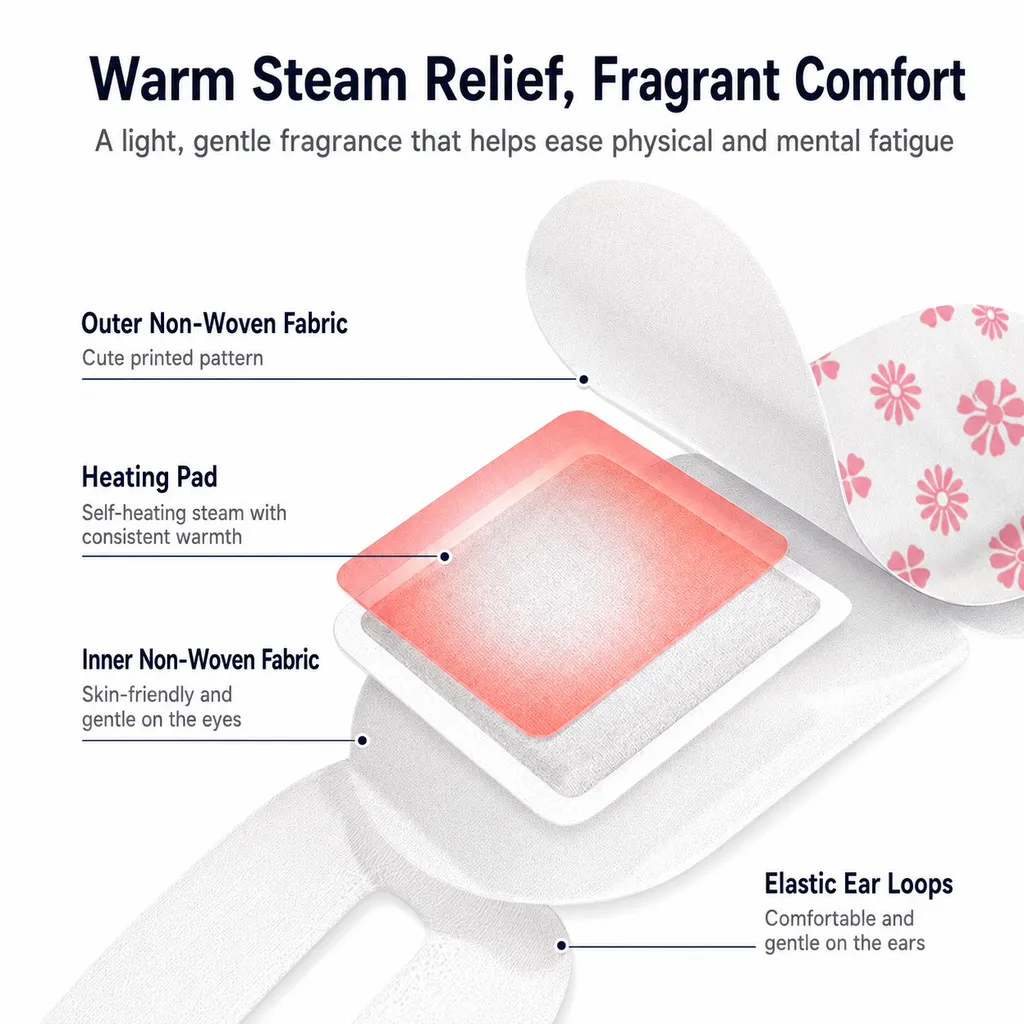 Disposable Steam Eye Mask Hot Compress Eye Patch Self Heating Eye Cover Travel Sleep Relax Care Pack - Image 4