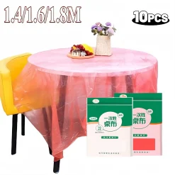 Disposable Plastic Table Cloth Wrapping Cover Square Round Dinner Thicken Waterproof Gathering Wedding Party Supplies