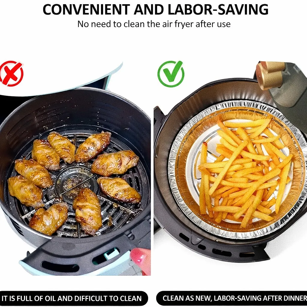 Aluminum Foil Tray Air Fryer Disposable Baking Pan BBQ Grill Container Oven Cooking Tin Foil Food Tray Kitchen Baking - Image 2
