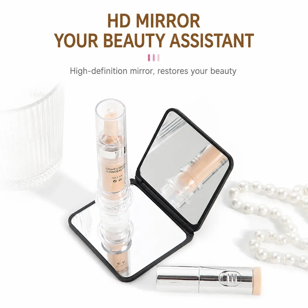 Portable Makeup Mirror Double Sided Foldable Mini Pocket Cosmetic Mirror Cute Travel Beauty Accessories - Image 4
