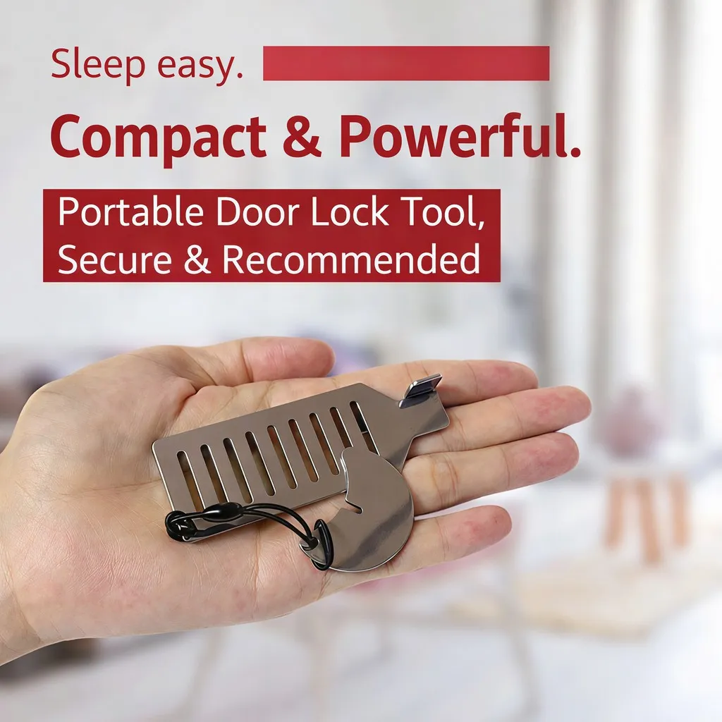 Portable Door Lock Travel Security Stopper Hotel Apartment Privacy Stainless Steel Compact Safety Jammer Dormitory Home - Image 2