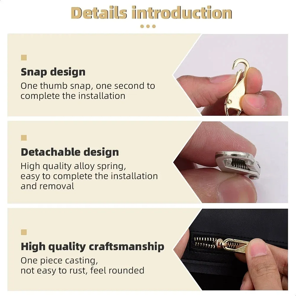 Zipper Slider Puller Instant Repair Bag Replacement Bad Buckle Travel Suitcase Head DIY Sewing Craft - Image 2