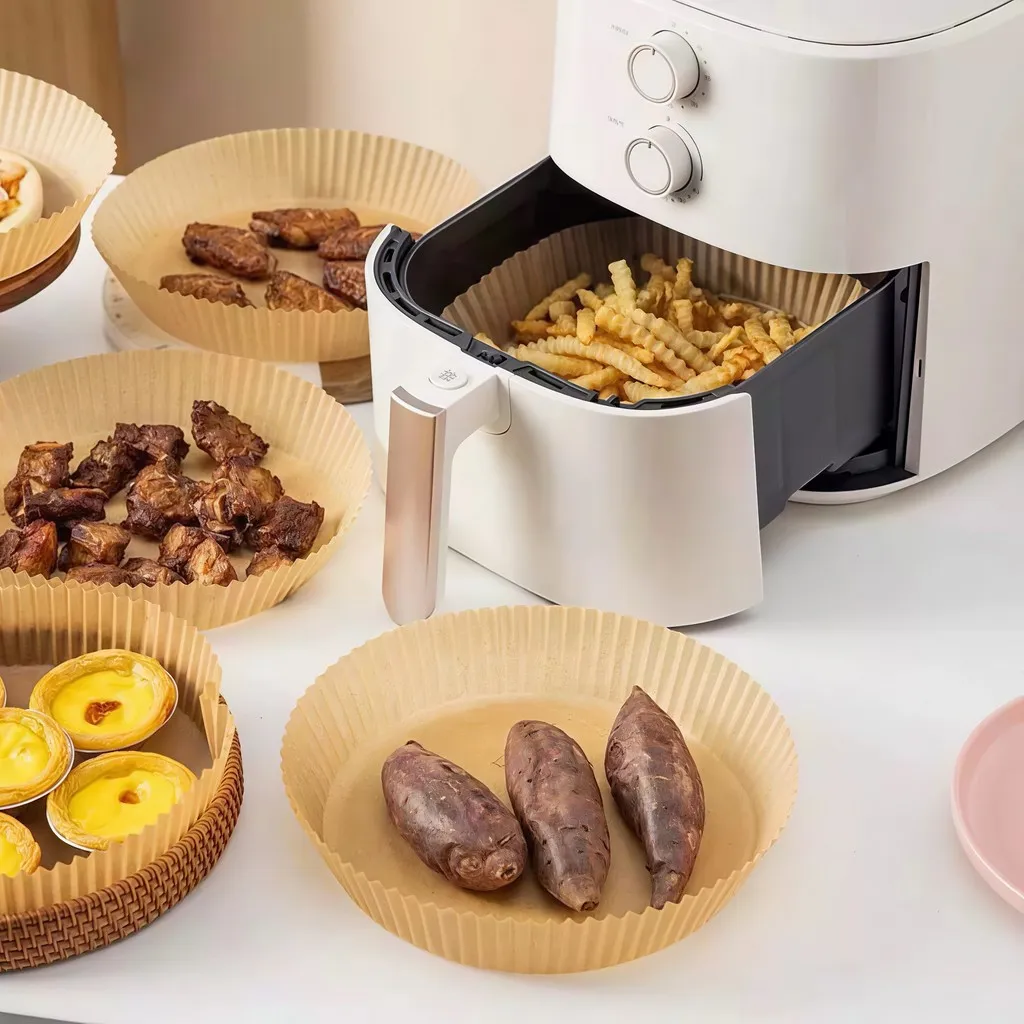 Air Fryer Paper Liner Disposable Baking Parchment 50pcs Non Stick Greaseproof Waterproof Oven Steamer Microwave - Image 7