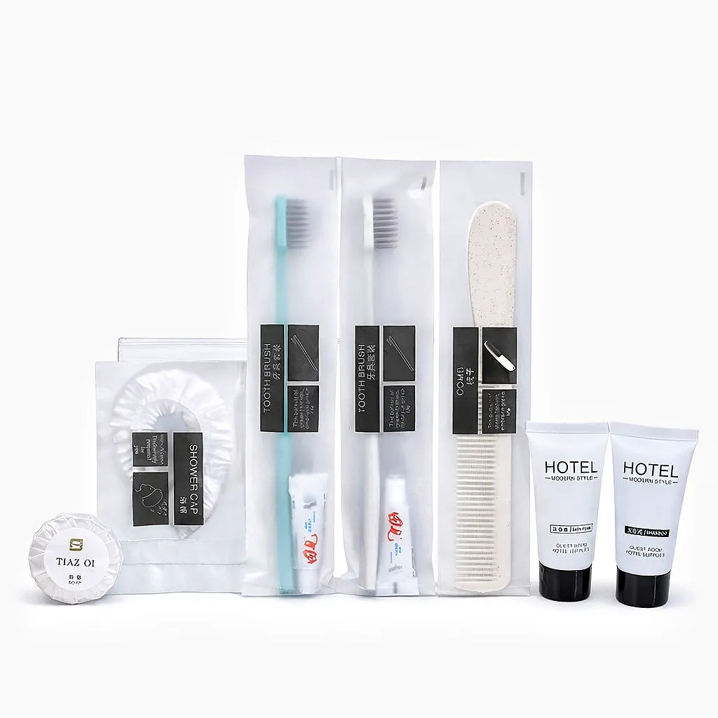 Disposable Toothbrush + Toothpaste Set Comb Slipper Towel Shower Gel Body wash Shower Cap Shampoo Razor Hotel pillow Airbnb Homestay - Image 8