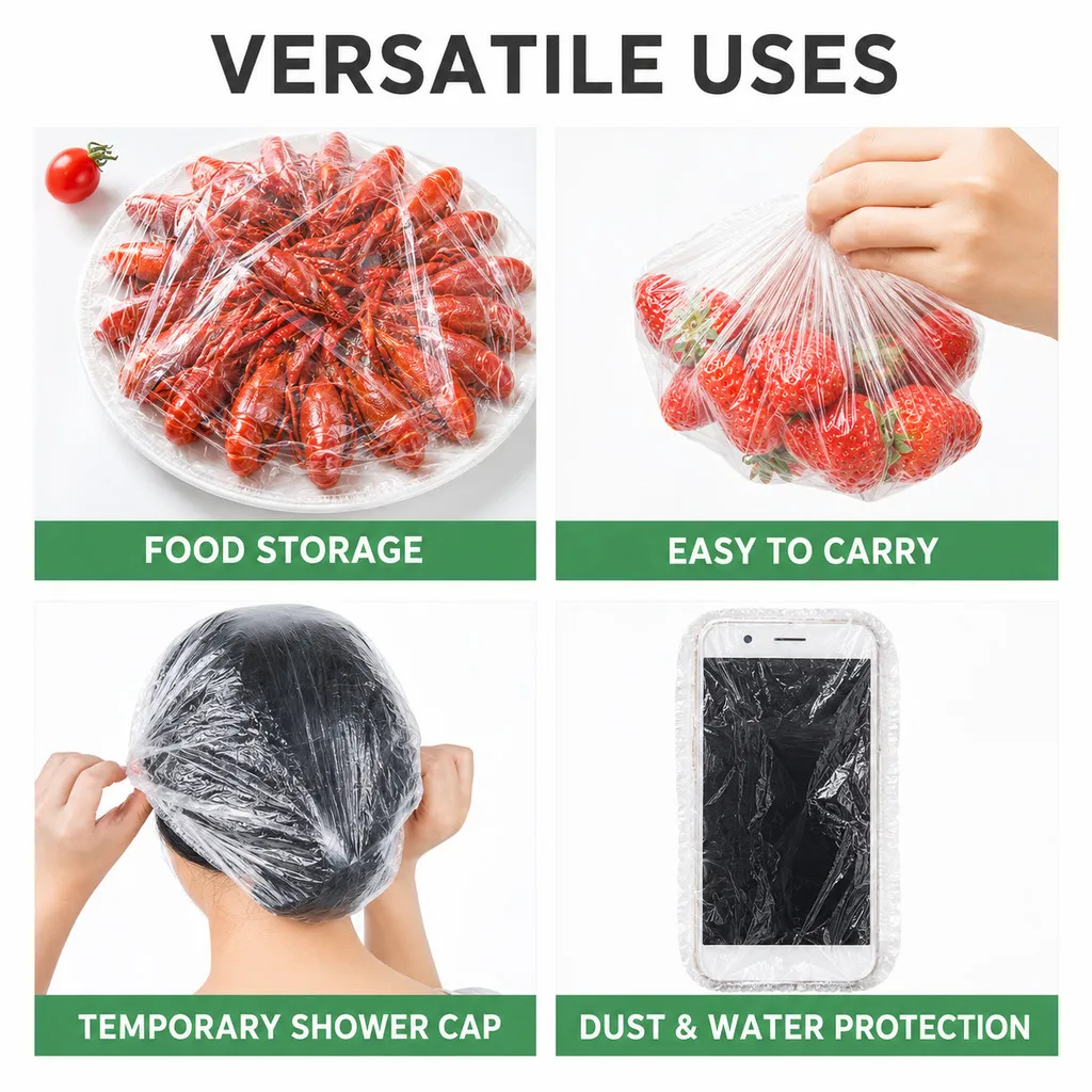 Disposable Elastic Food Cover PE Bowl Plate Fresh Keeping Wrap Dustproof Stretchable Penutup Makanan 100pcs - Image 8