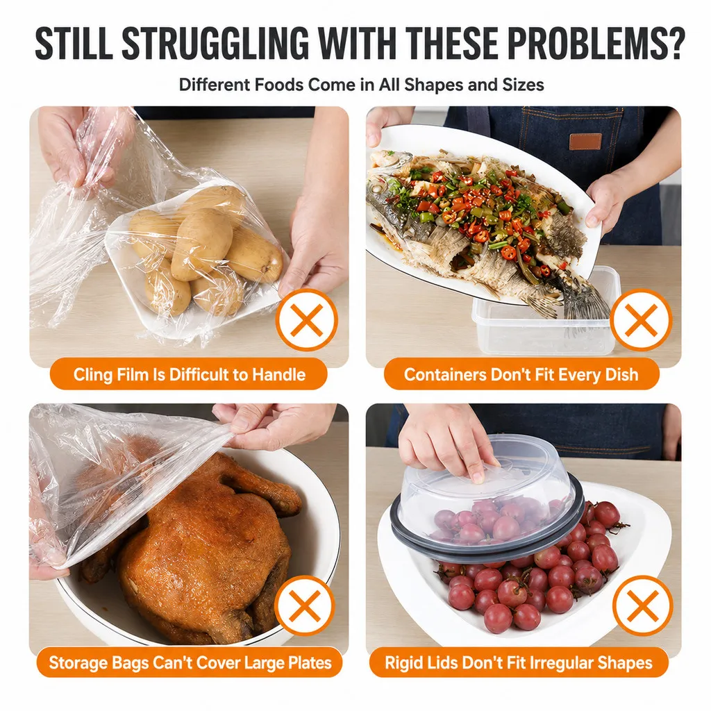 Disposable Elastic Food Cover PE Bowl Plate Fresh Keeping Wrap Dustproof Stretchable Penutup Makanan 100pcs - Image 7