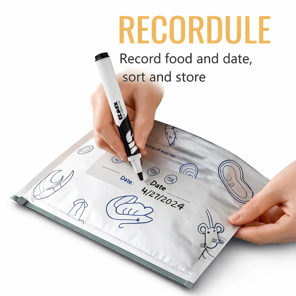 Aluminum Foil Fresh Keeping Bag Reusable Ziplock Food Storage Pouch Waterproof Seal Organizer for Kitchen Freezer - Image 3