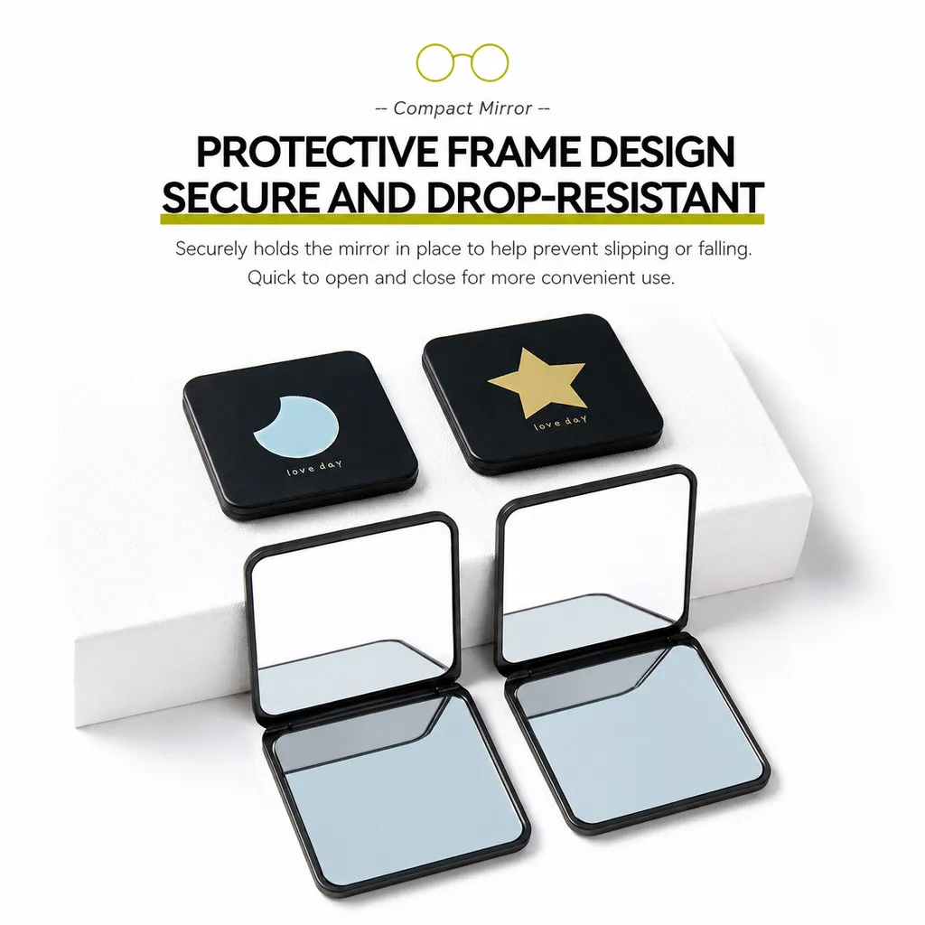Portable Makeup Mirror Double Sided Foldable Mini Pocket Cosmetic Mirror Cute Travel Beauty Accessories - Image 5