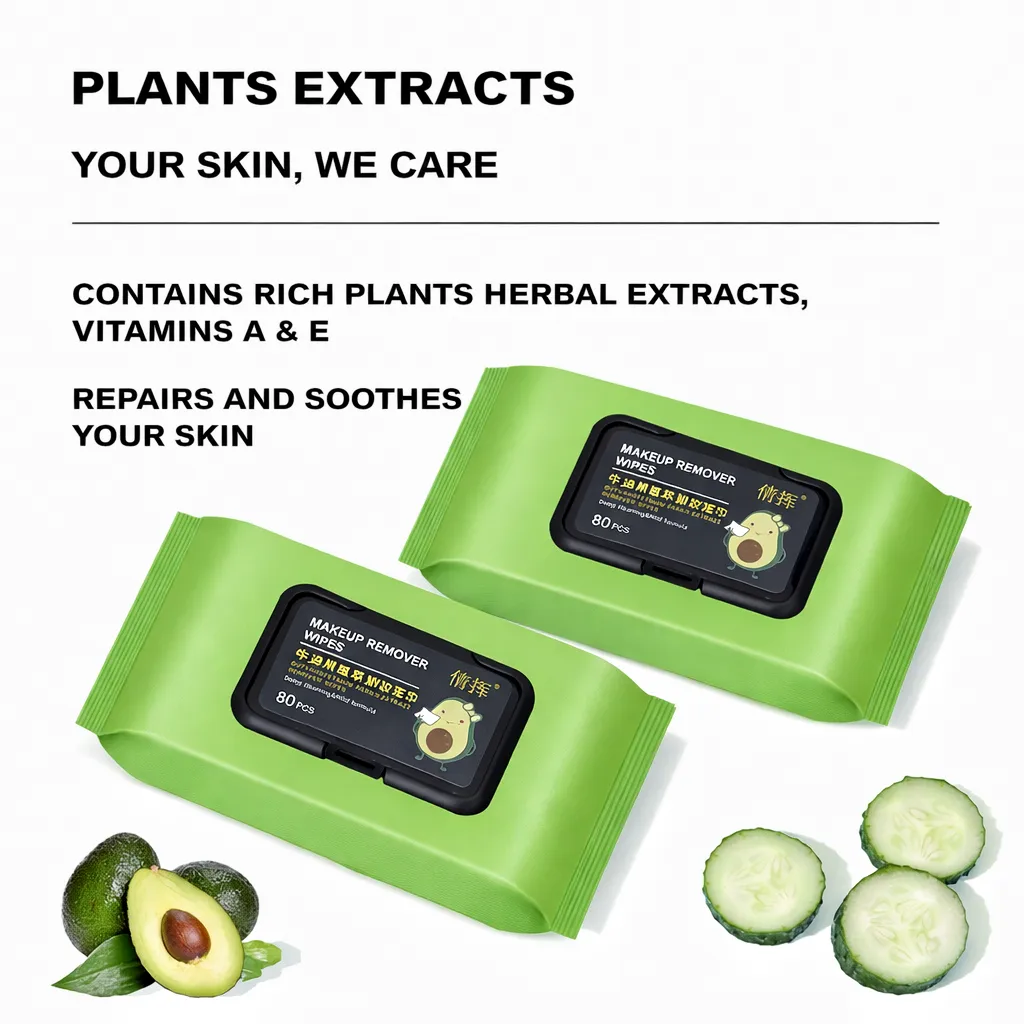 【80PCS】Tuala Pembersih Solek Avocado Makeup Remover Wet Tissue Face Deep Cleansing Eyes Lips Skin Moisturizing Make Up Pads - Image 3
