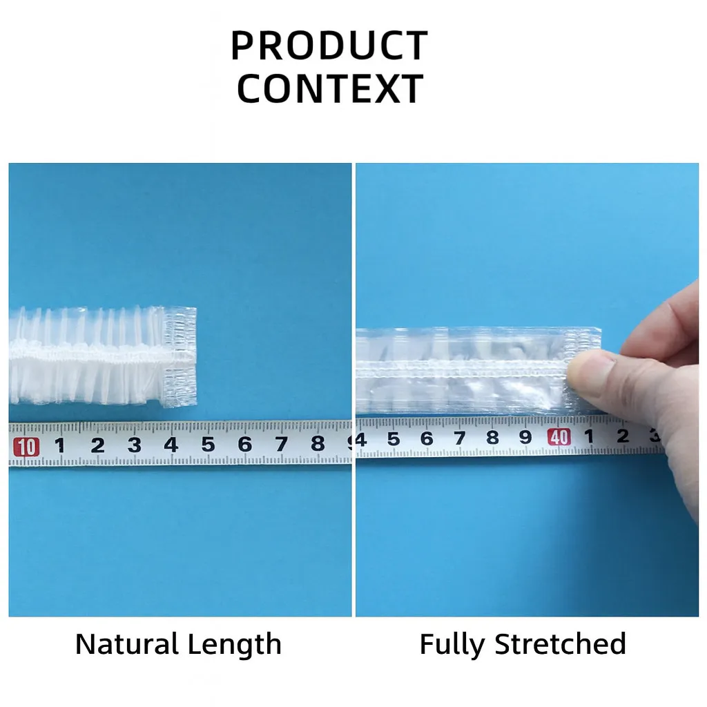 Disposable Transparent Shower Cap Waterproof Hair Cover Thick PE Elastic Hotel Travel Spa Home Use - Image 7