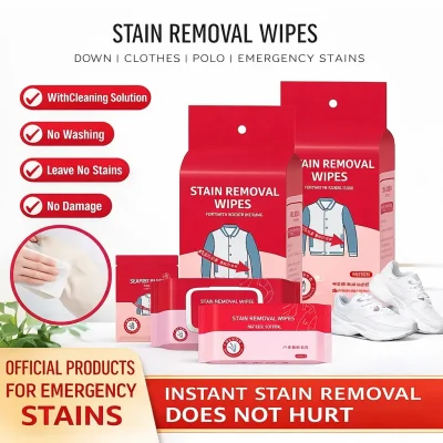 Clothes Stain Removal Wipes Emergency Rescue Remover Cleaning Tissue Wipe Instant Clothe Cleaning