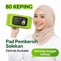 【80PCS】Tuala Pembersih Solek Avocado Makeup Remover Wet Tissue Face Deep Cleansing Eyes Lips Skin Moisturizing Make Up Pads