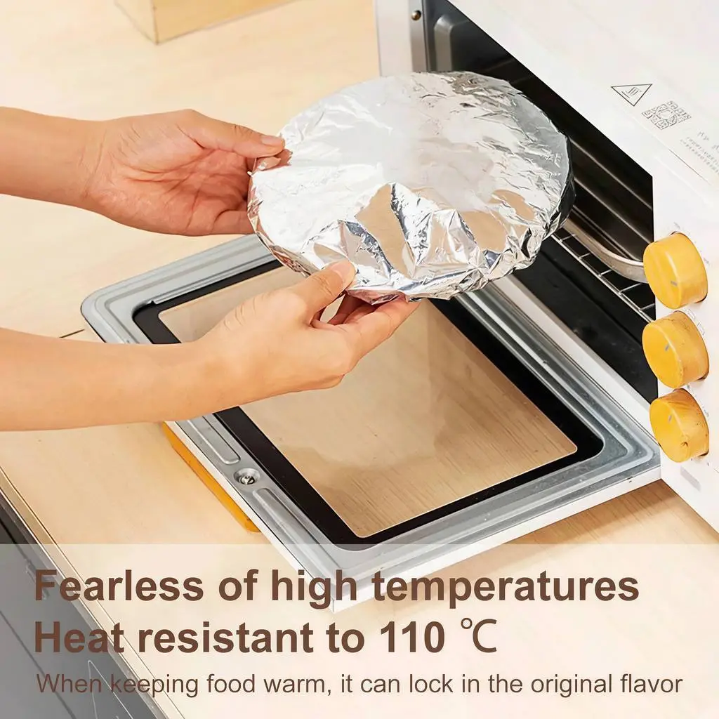 Aluminum Foil Insulation Cover Reusable Heat Resistant Food Warmer Elastic Stretch Seal Kitchen Cooking Wrap 10PCS - Image 8