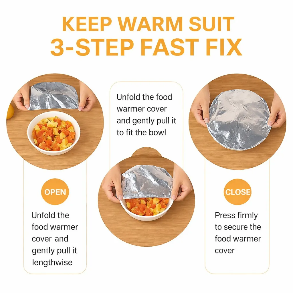 Aluminum Foil Insulation Cover Reusable Heat Resistant Food Warmer Elastic Stretch Seal Kitchen Cooking Wrap 10PCS - Image 3