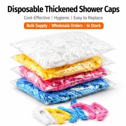 Disposable Shower Cap Waterproof Hair Cover Bath Cap Elastic Spa Hotel Travel Kitchen Cleaning Hygiene Use