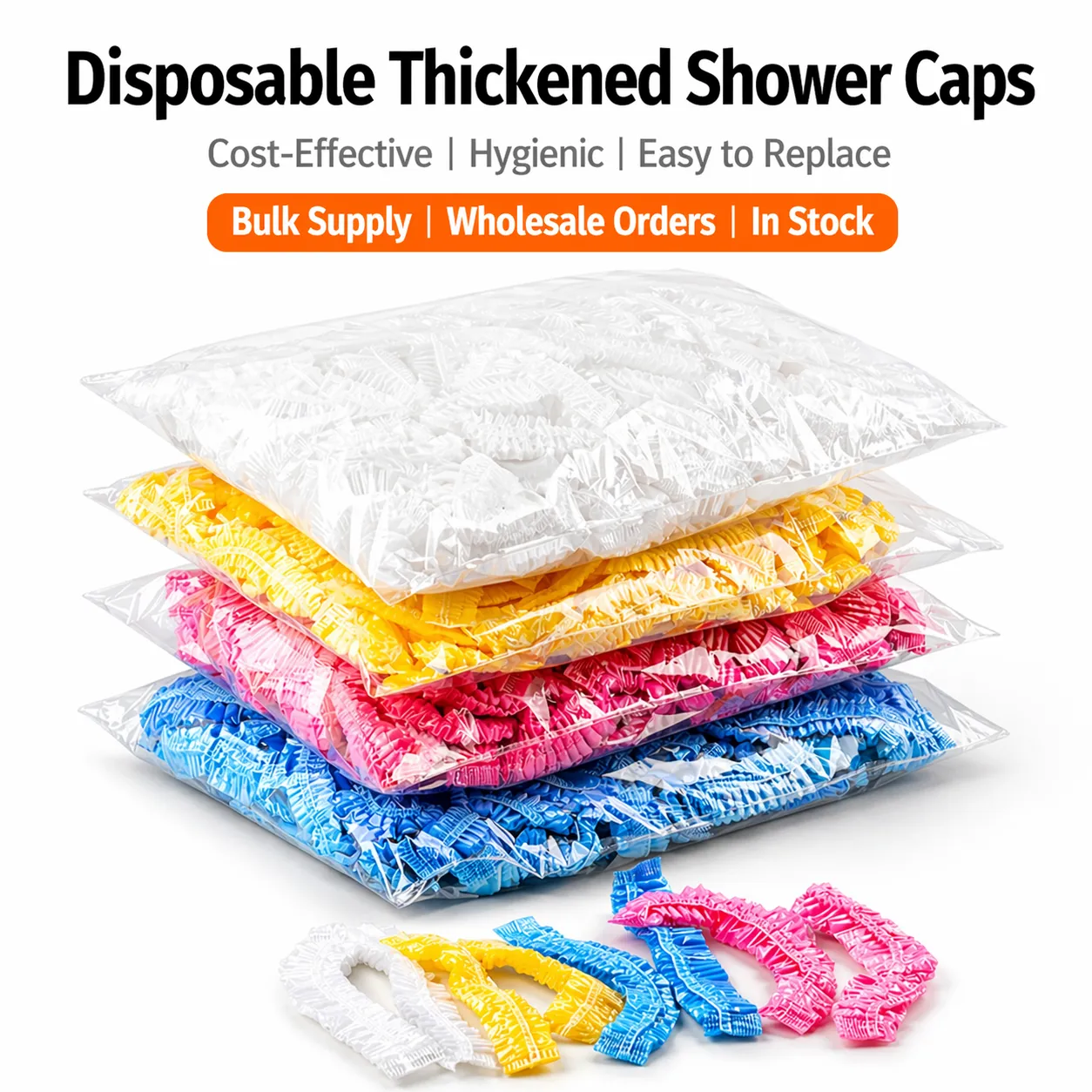 Disposable Shower Cap Waterproof Hair Cover Bath Cap Elastic Spa Hotel Travel Kitchen Cleaning Hygiene Use