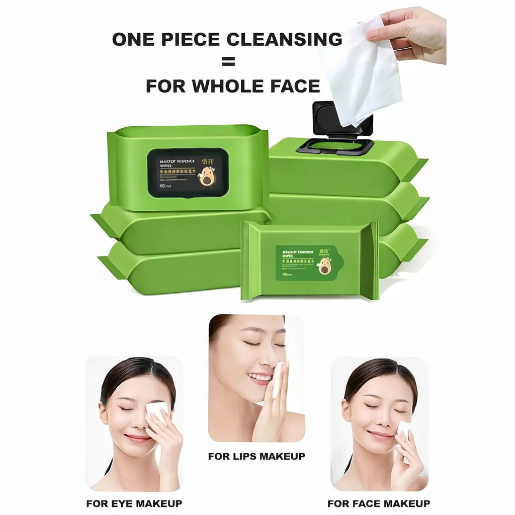 【80PCS】Tuala Pembersih Solek Avocado Makeup Remover Wet Tissue Face Deep Cleansing Eyes Lips Skin Moisturizing Make Up Pads - Image 2