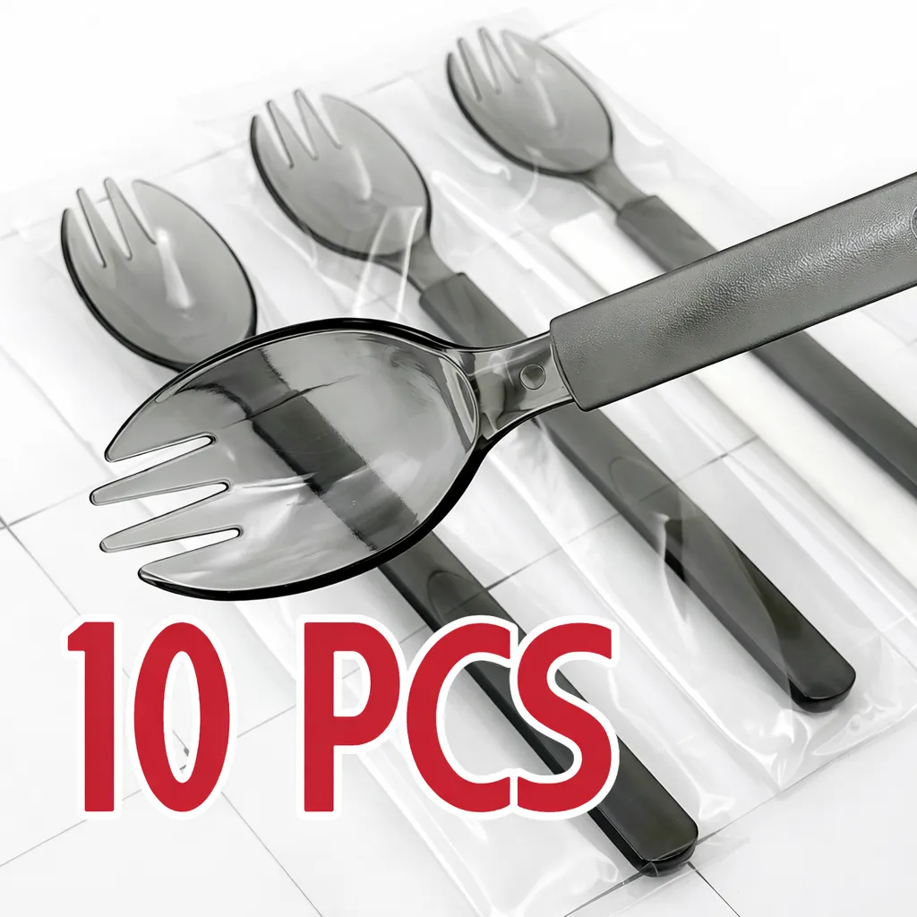 Transparent Disposable Spoon Fork Individually Packed Thick Food Grade PP Cutlery Catering Restaurant Delivery Use
