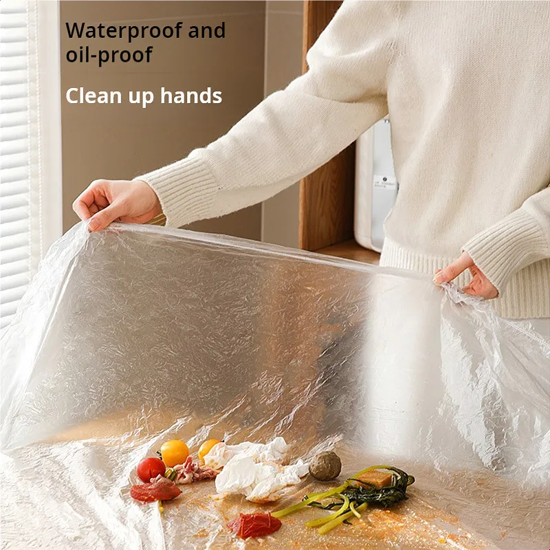 Disposable Bundle Mouth Table Cloth Thickened Transparent Waterproof Oil Proof No Wash Meal Convenient - Image 7