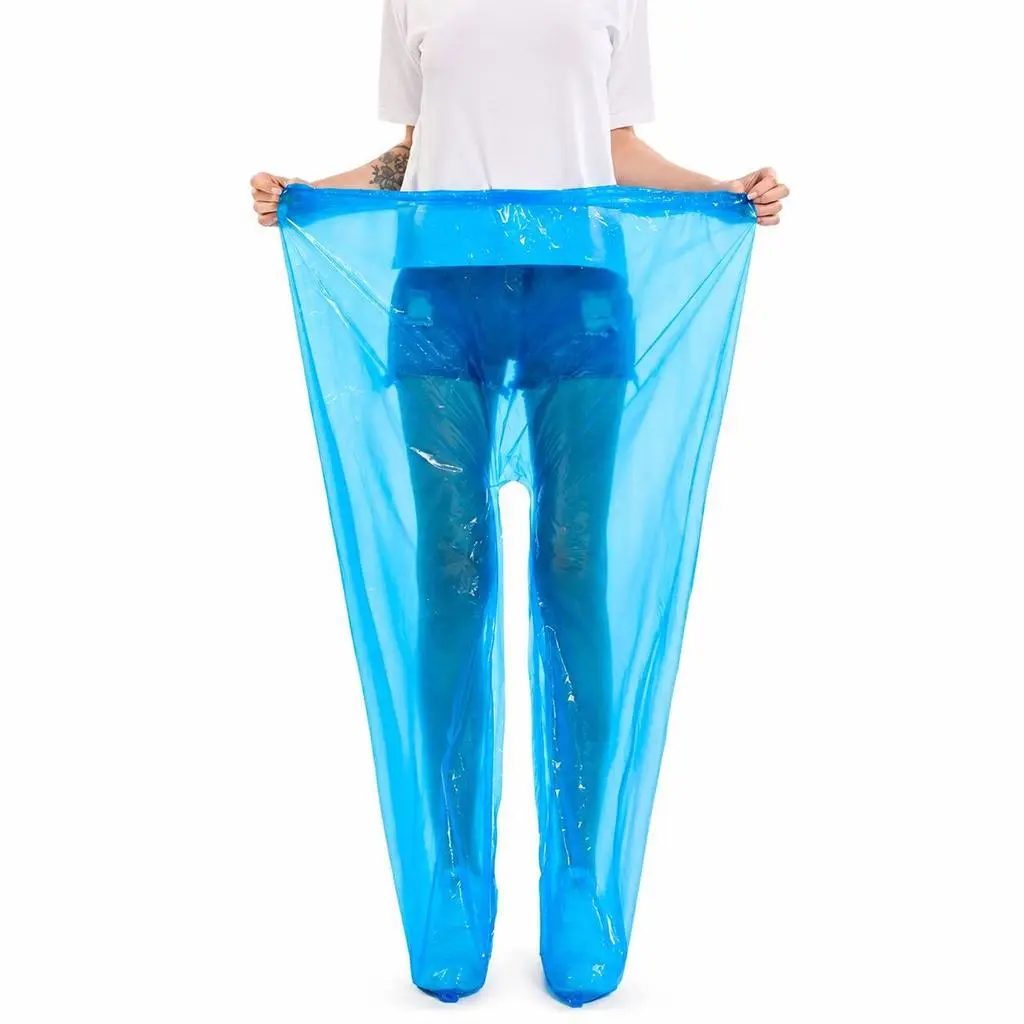 Disposable Raincoat Suit Waterproof PE Hooded Jacket Pants Set Adult Kids Outdoor Travel Emergency Use Baju Hujan - Image 8