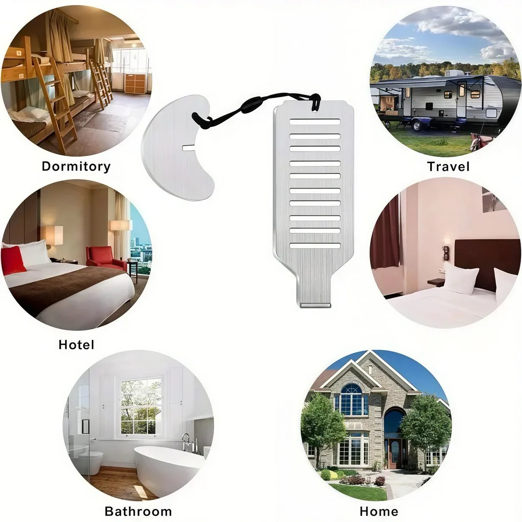 Portable Door Lock Travel Security Stopper Hotel Apartment Privacy Stainless Steel Compact Safety Jammer Dormitory Home - Image 8
