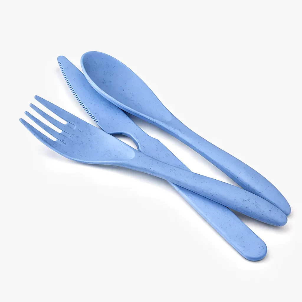 Wheat Straw Cutlery Set Eco-Friendly Portable Reusable Travel Utensils Fork Spoon Knife 3PCS Lightweight Dinnerware - Image 6