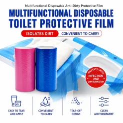 Disposable Isolation Film Roll Toilet Seat Barrier Tape Bathroom Surface Cover Travel Hotel Homestay Use