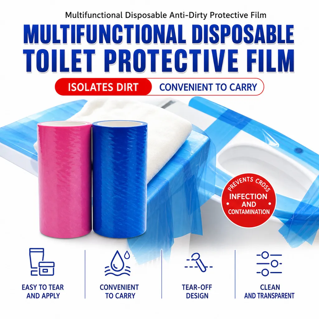 Disposable Isolation Film Roll Toilet Seat Barrier Tape Bathroom Surface Cover Travel Hotel Homestay Use