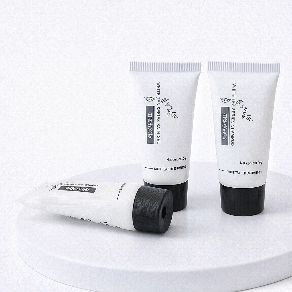 Disposable Shower Gel Shampoo White Tea Amino Acid Refreshing Tube Travel Hotel Guest Amenity 20ml - Image 3