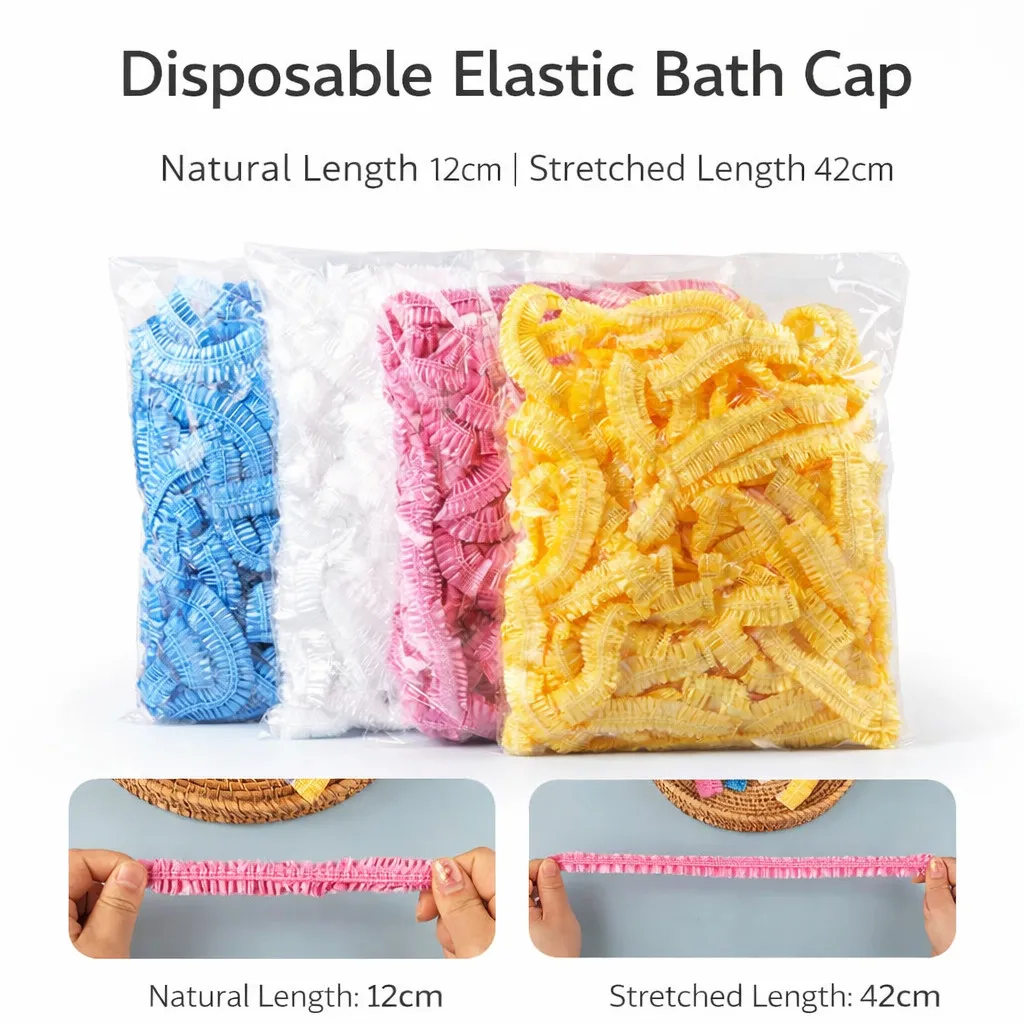 Disposable Shower Cap Waterproof Hair Cover Bath Cap Elastic Spa Hotel Travel Kitchen Cleaning Hygiene Use - Image 6